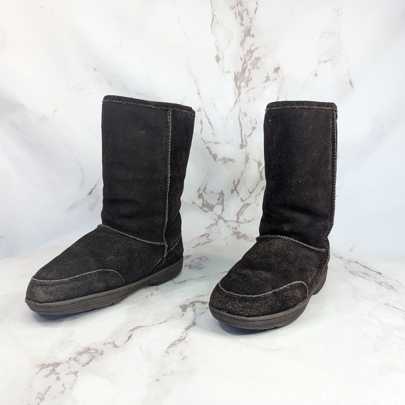 Bearpaw Boots Womens 8 Chocolate Brown Mid Calf Natural Brady - Picture 9 of 10